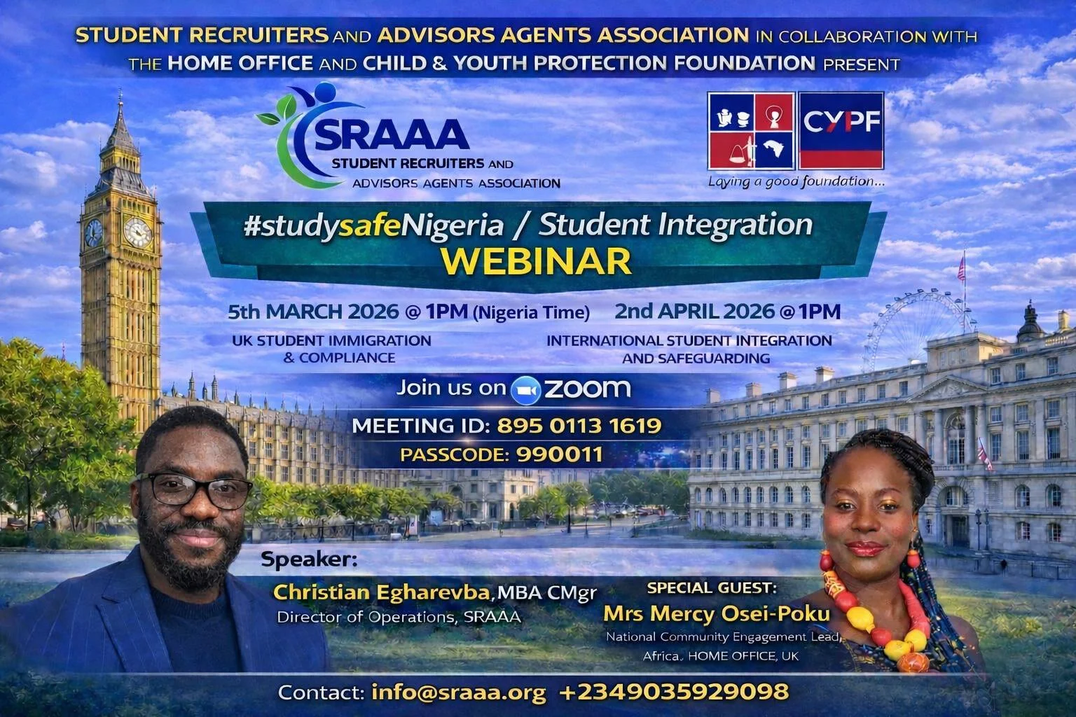 SRAAA study safe Nigeria 2026 webinars